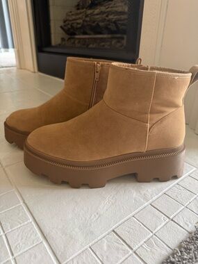 Target Tan Platform Ankle Booties